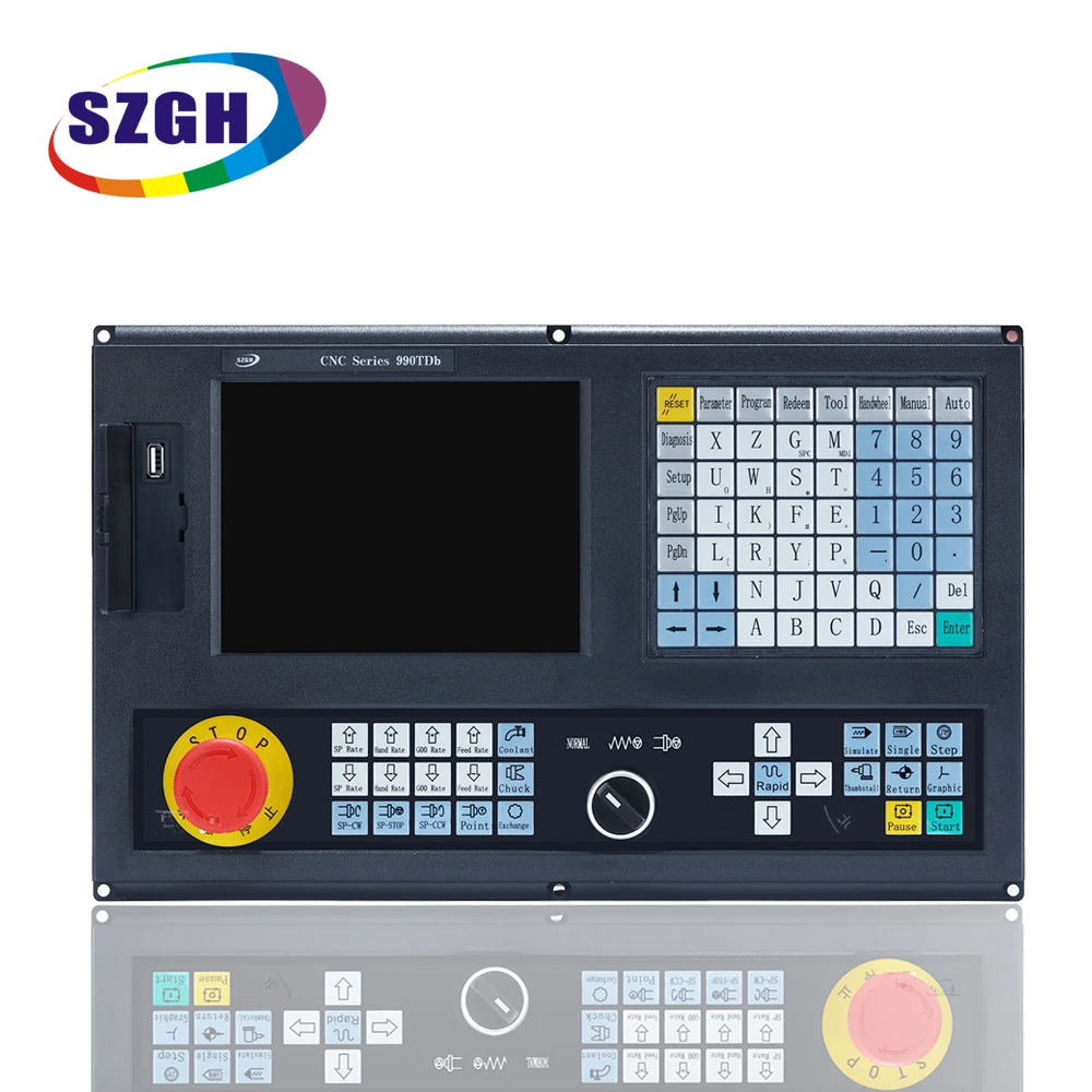 ประหยัด SGZH-CNC990TDb-2 2แกนเครื่องกลึง CNC Controller สำหรับแตะเครื่อง