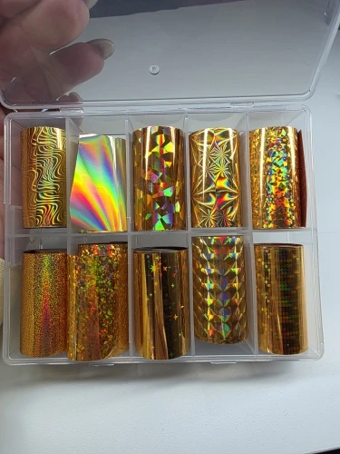 1 Box New Metal Nail Foils for Matt Transfer Paper Neon Stickers Champagne Nails Wraps Silver DIY Chameleon Nail Art Decorations photo review