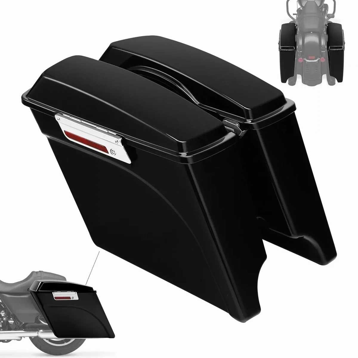 Motocykl 5 "rozciągnięte przedłużone twarde sakwy dla Harley Touring Model Electra przemieszczanie się po ulicy Road King FLH FLTR FLHX 1993-2013 — zdjęcie 2