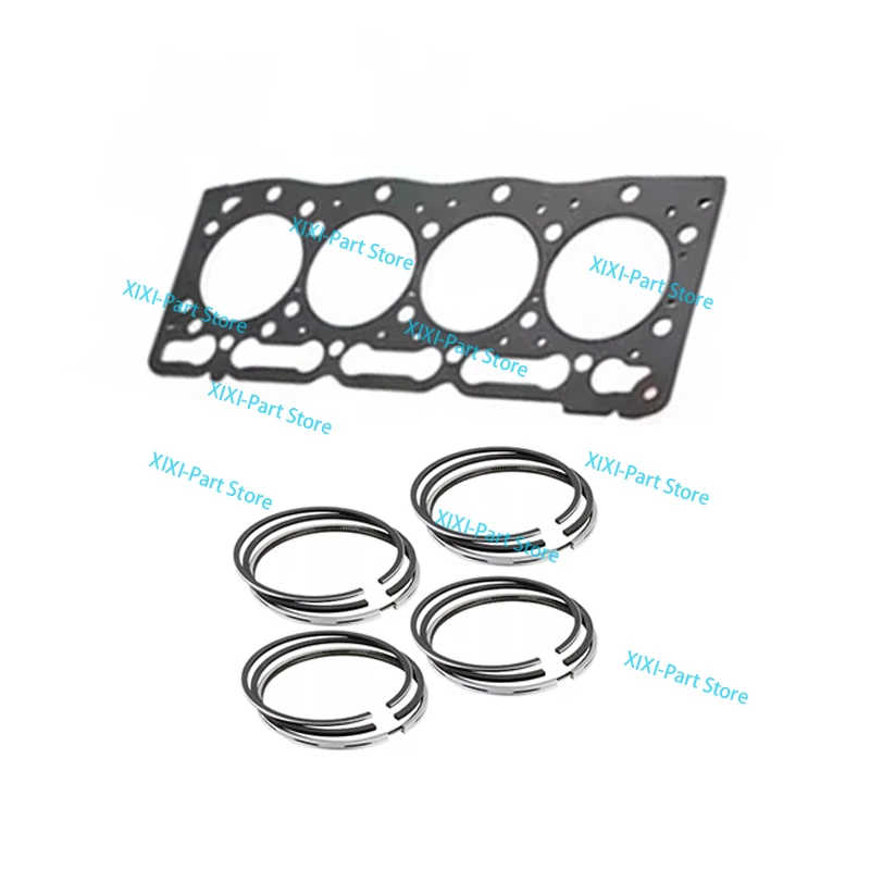 

V1305 Cylinder Head Gasket+Piston Ring 76mm 3-cylinder STD 76*2HK+1.5+4 For Kubota Engine Overhaul Rebuild Kit