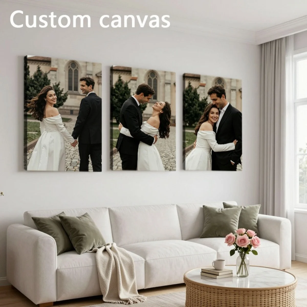 Set of 3 Custom Photo Canvas Prints — Personalized Posters (Unframed) — Exquisite, Stylish, and Minimalist Decor — A Unique and