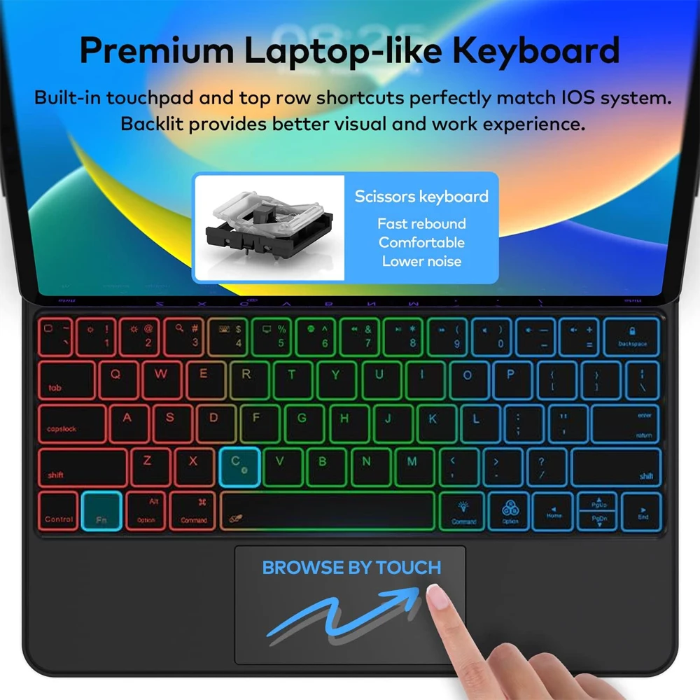 Magic Keyboard for iPad Air 11 M4 2026/ M3 2025/M2 2024 Case Keyboard for iPad Air 4th 5th Generation 10.9 Folio Smart Cover view 4