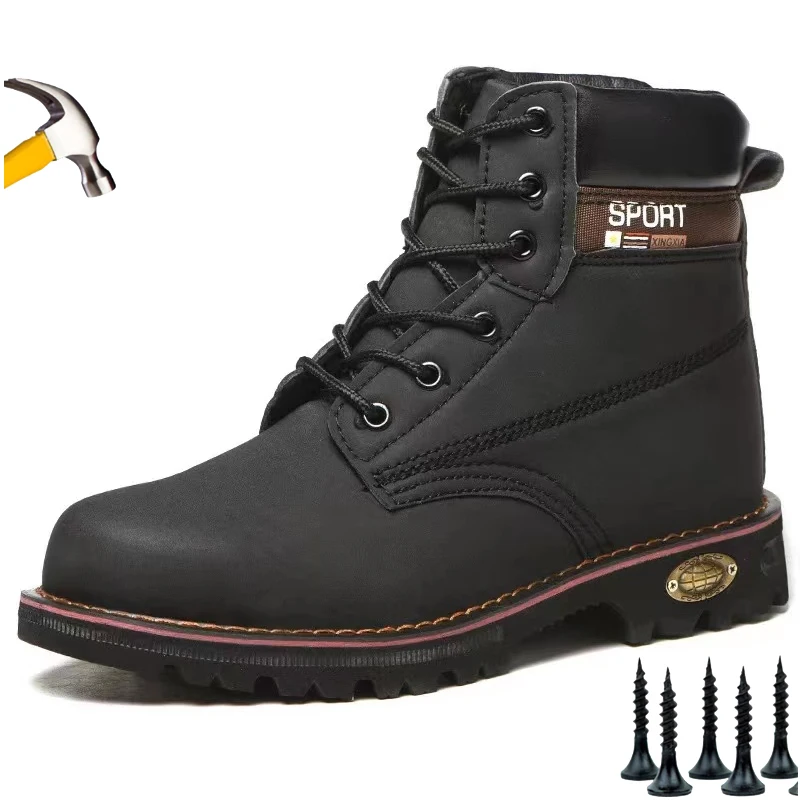 British Style High-top Indestructible Work Safety Boots Outdoor Military Boots Tooling Boots Steel Toe Boots Desert Boots