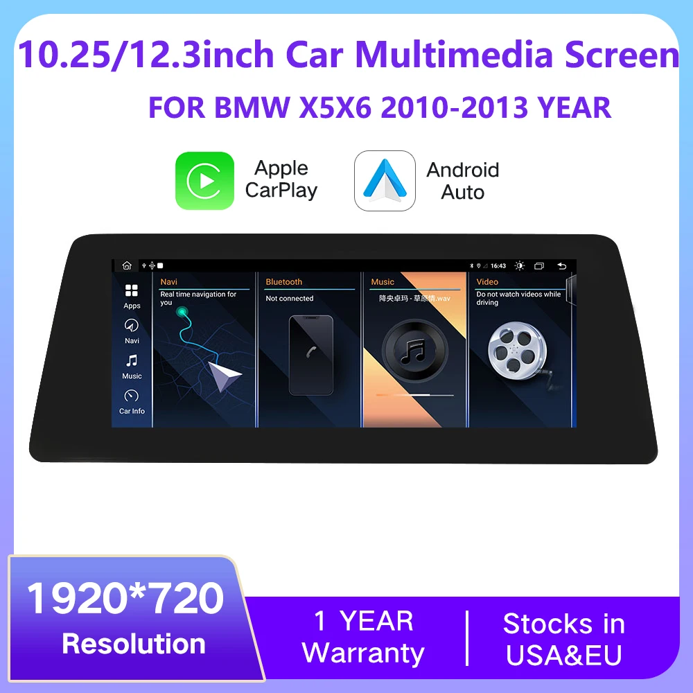 Car Multimedia Radio For BMW X5 X6 CIC 2010 2011 2012 2013 Navigation System10.25