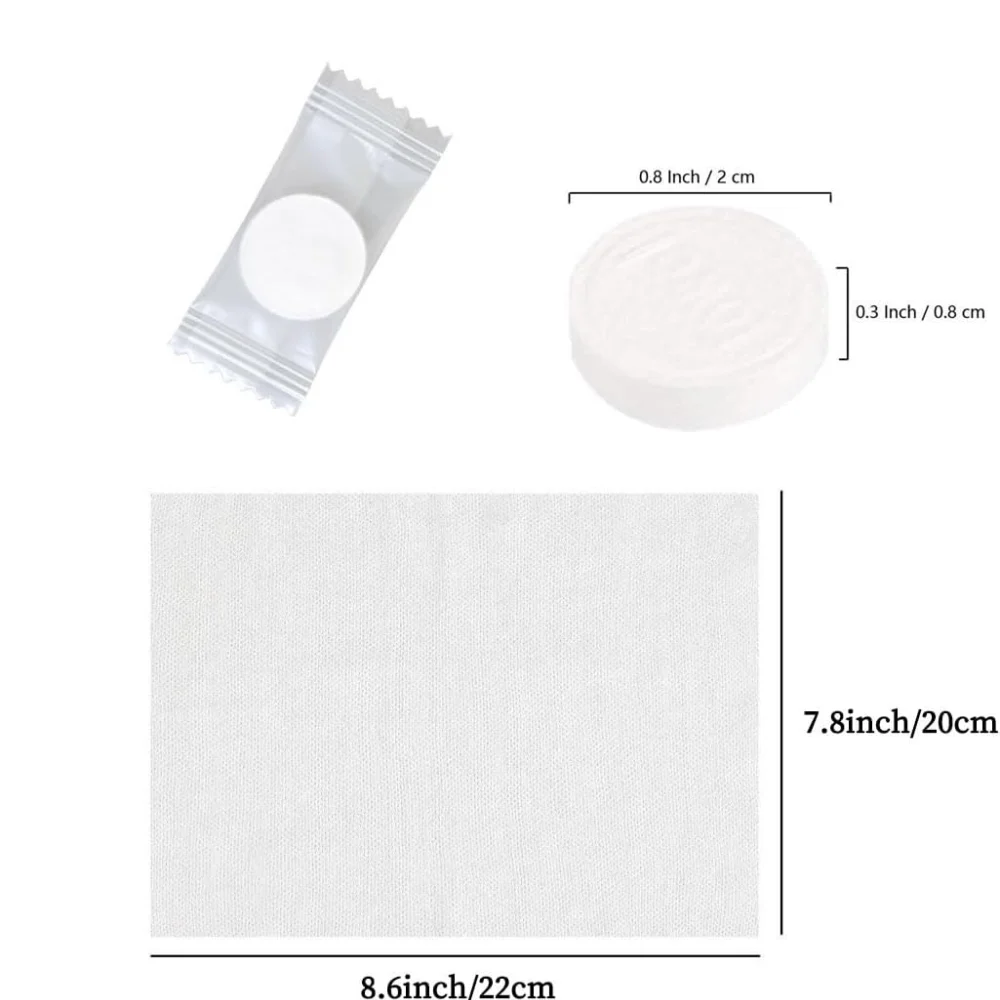 50/100/200 Compressed Towel Cotton Mini Hand Wet Wipes Sheet Towels, Suitable for Travel, Home, Beauty, Camping, Outdoor Sports