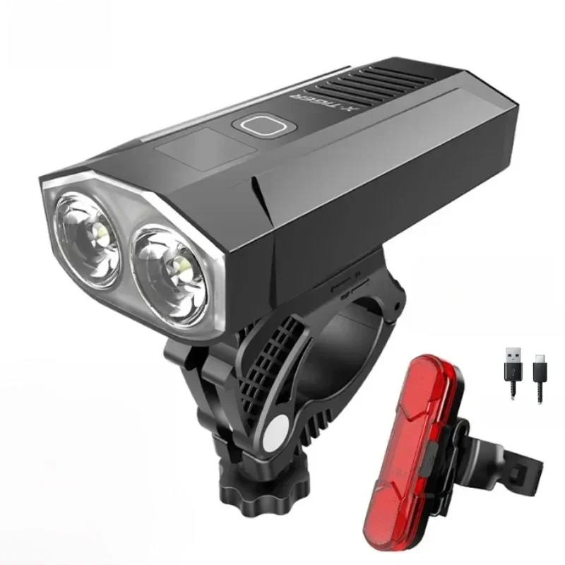 AliExpress X-Tiger Bike Light Headlight Bike Lamp Set Waterproof Rechargeable LED 5200mAh MTB Bicycle Light Aluminum Ultralight Flashlight