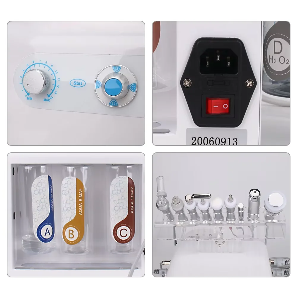 

9 in 1 H2o2 Dermabrasion Instrument Hydra Oxygen Jet Peel Microdermabrasion Facial Machine