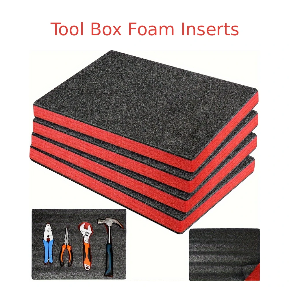 4x Tool Box Foam Tool Shadow Insert for Crafts and Storage Transport Polyethylene Storage Sheets for Toolbox Hard Case