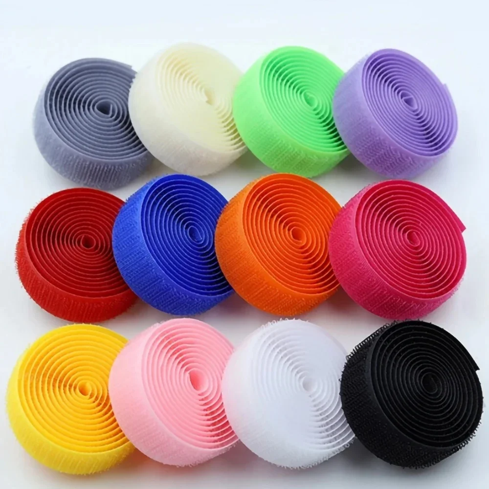 Ruban adhésif en nylon à crochet et boucle, ruban magique auto-adhésif pour bricolage, couture de vêtements, sacs, artisanat, bandes de fixation collantes AB, large: 2 cm