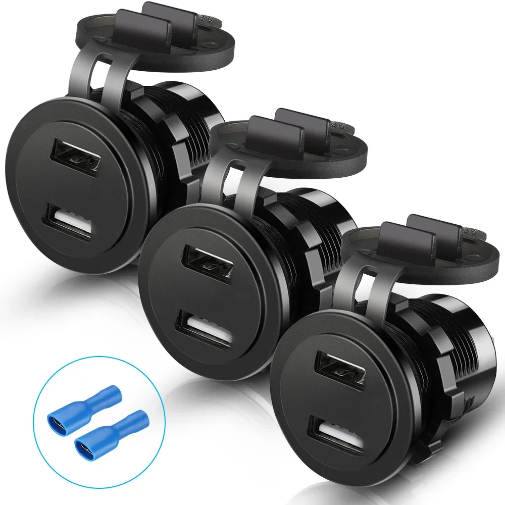 Zapalniczka ładowarka z podwójnym portem USB 12V-24V 4.2A Dual USB zapalniczka do cygar ładowarka motocyklowa woltomierz samochodowy ładowania telefonu komórkowego — zdjęcie 2