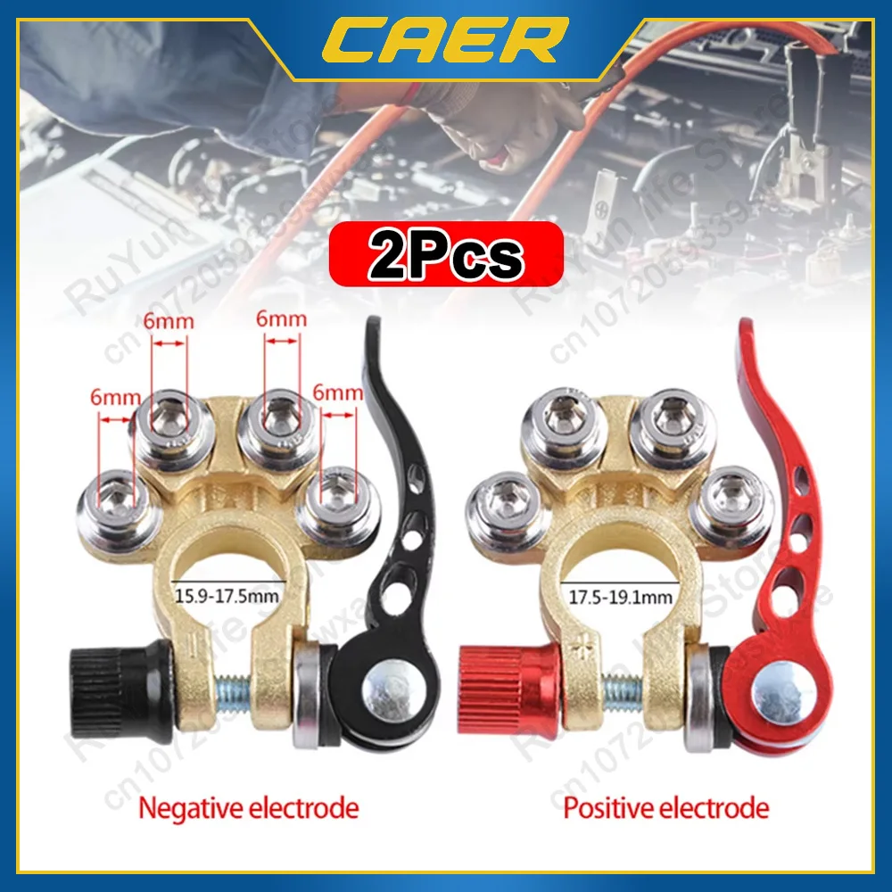 12V 24V Car Battery Terminals Quick Release Disconnect Cable End Top Post Clamps Wire Cables Shut-Off Connectors with Washer