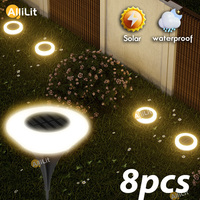 1～8Pack Solar Ground Lights LED Waterproof Outdoor Landscape Light Garden Lawn Lamp Garden Pathway Yard Deck Camping Decor
