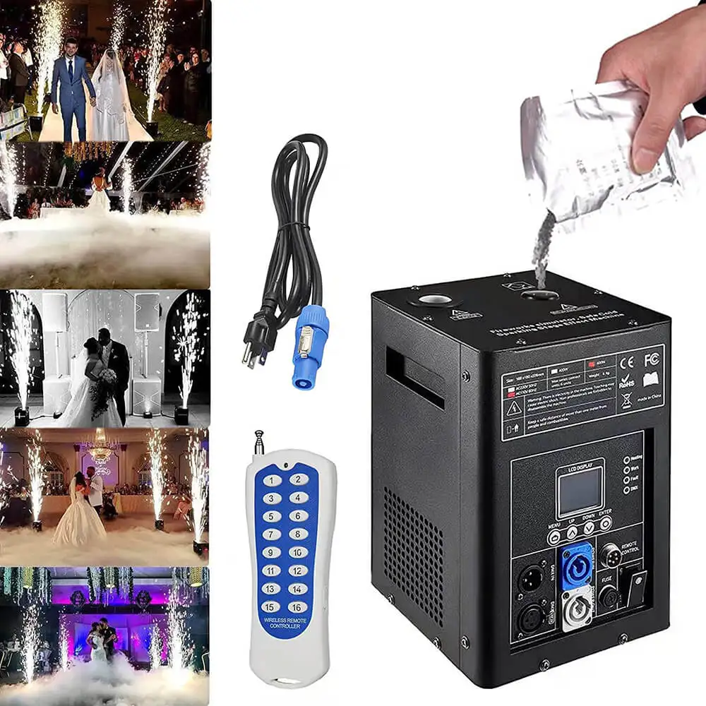 360SPB 600W Mini Cold Spark Machine with LCD DMX and Remote Controller 2pcs Firework Machine Wedding, Nightclub, DJ, Stage