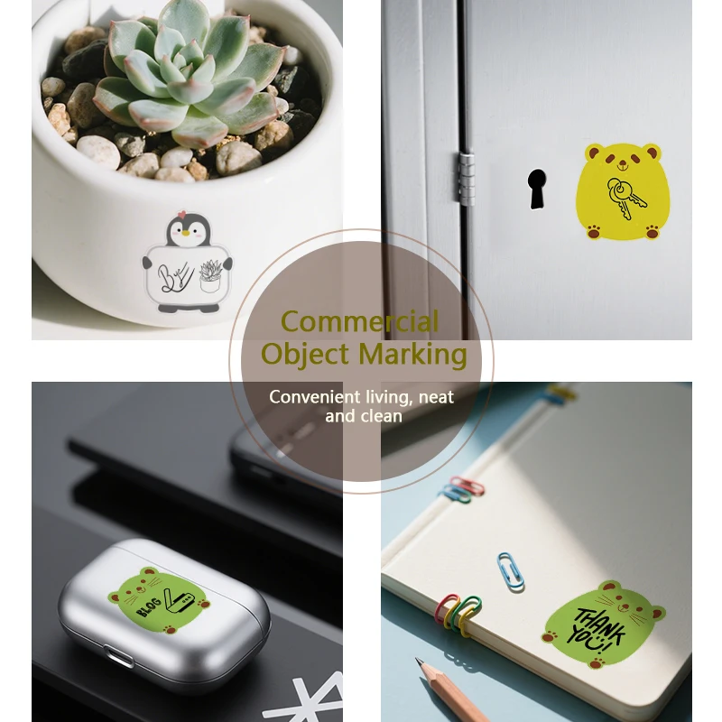 KAYSION ملصق حراري ذاتي اللصق ملصق حراري مباشر لتصميم شعار DIY رمز الاستجابة السريعة اسم العلامة طابعة حرارية محمولة