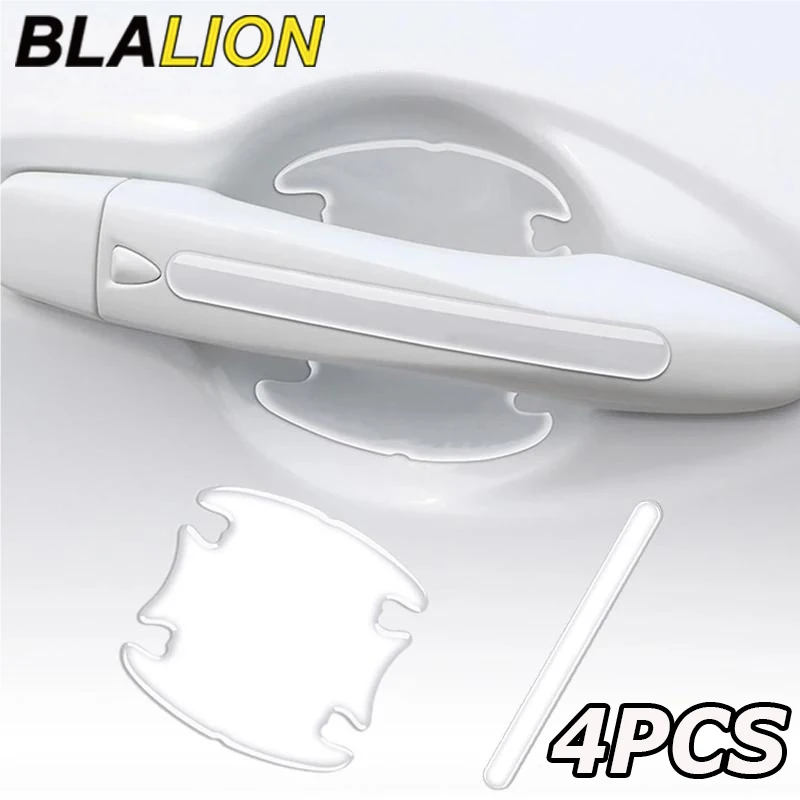 BLALION 4Pcs/Set Car Door Handle Bowl Sticker Protective Film Anti-collision Anti-Scratch Sticker Self-adhesive Paint Protecter