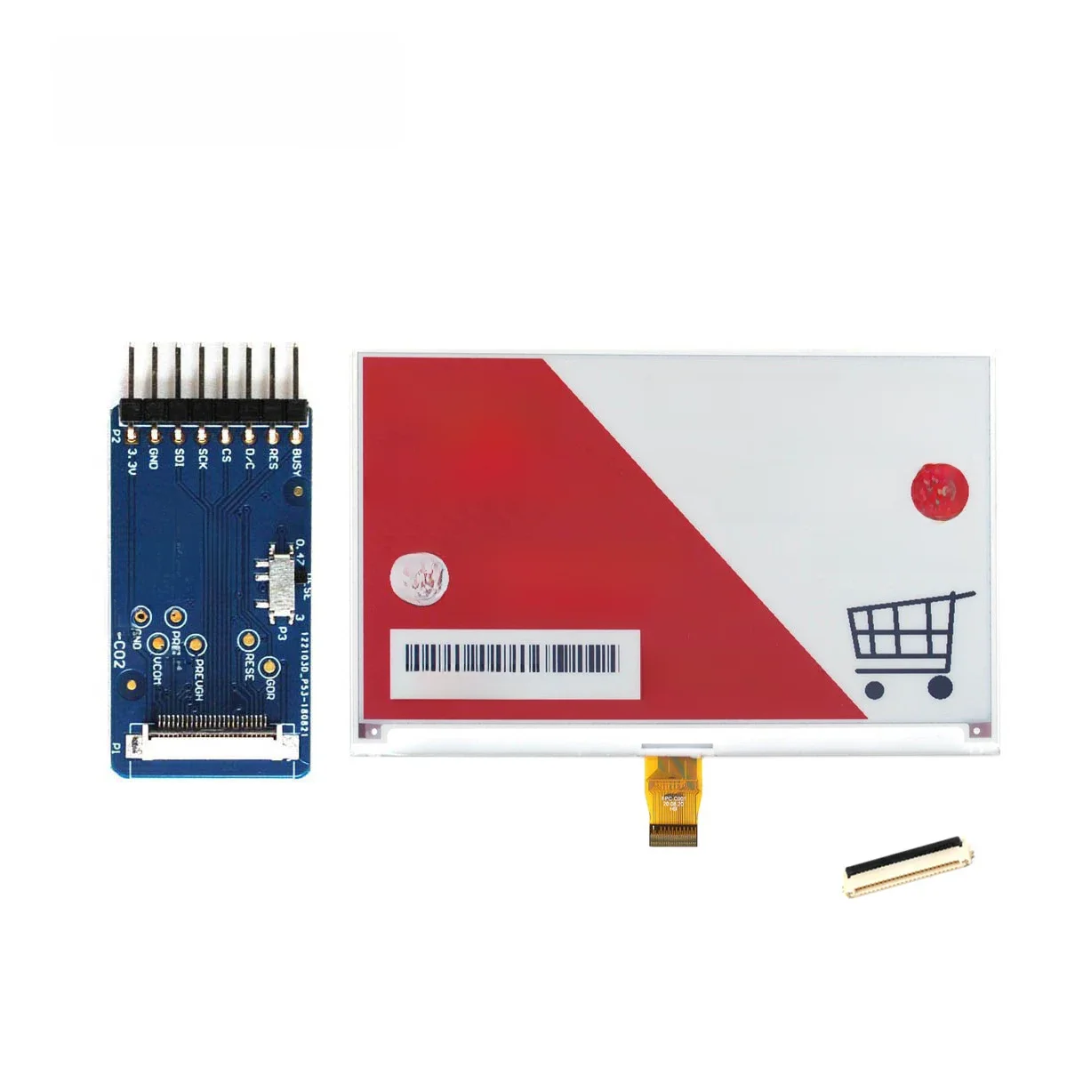 GooDisplay 7,5'' E-Paper Wyświetlacz SPI, Kolorowy Ekran Elektroniczny z EPD HAT, GDEY075Z08 z płytką adaptera — 2