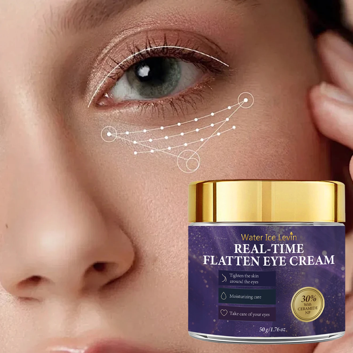 

Крем для век Real-Time Flatten Eye Cream, подтягивающий и увлажняющий, с коллагеном, кофеином, ретинолом и гиалуроновой кислотой