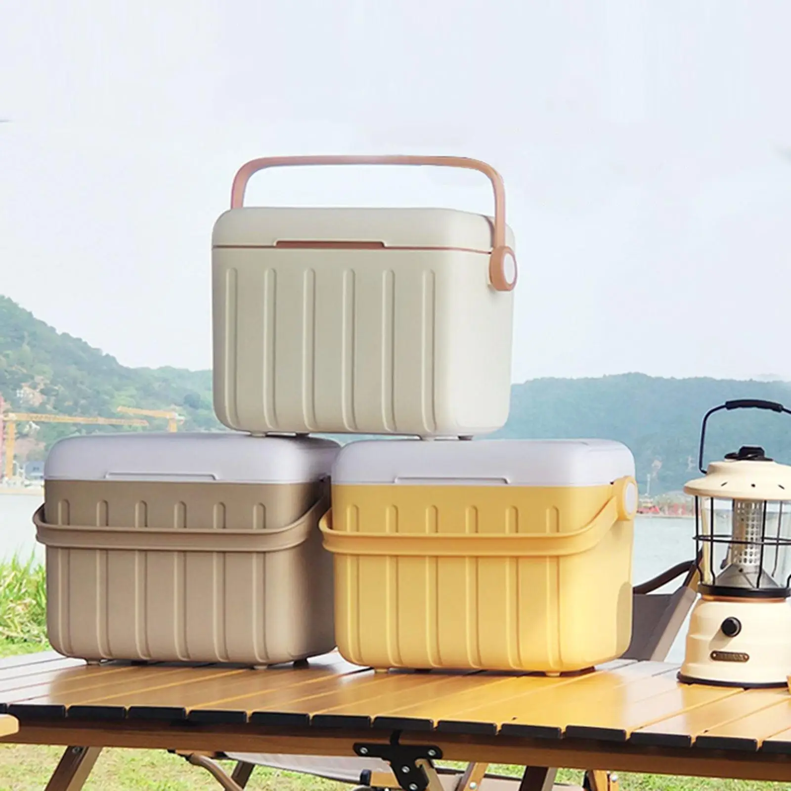 

Cooler Box Ice Chest Box Beverage Storage Organizer Airtight Ice Retention Cooler Container for Camping Barbecue Stall Sports