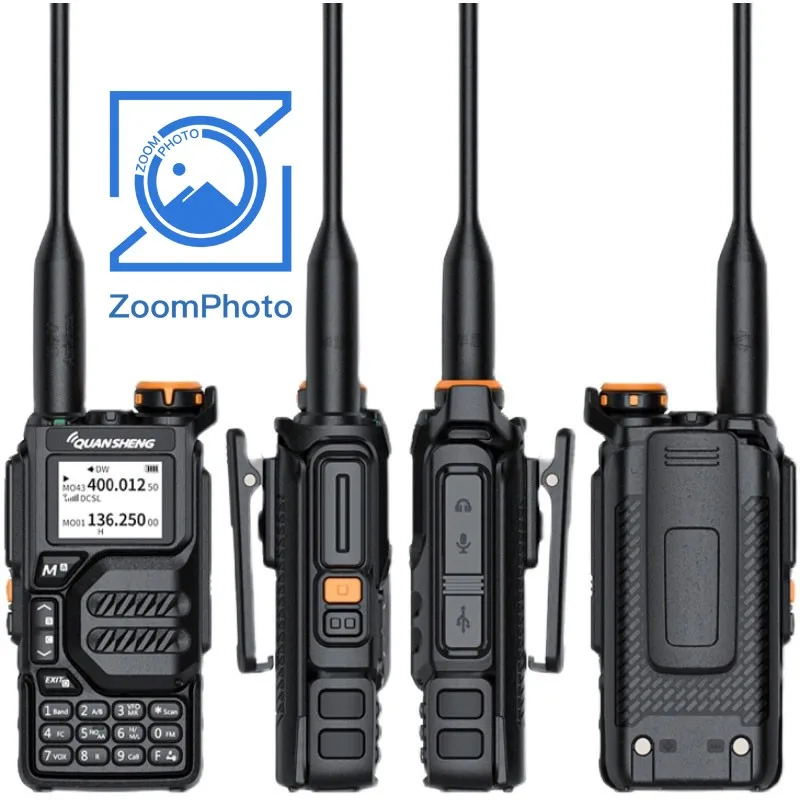 UV-K5 Portable Walkie Talkie, One Key Frequency Matching AM/FM 50 - 599 Receiving, 3-Band Transmission