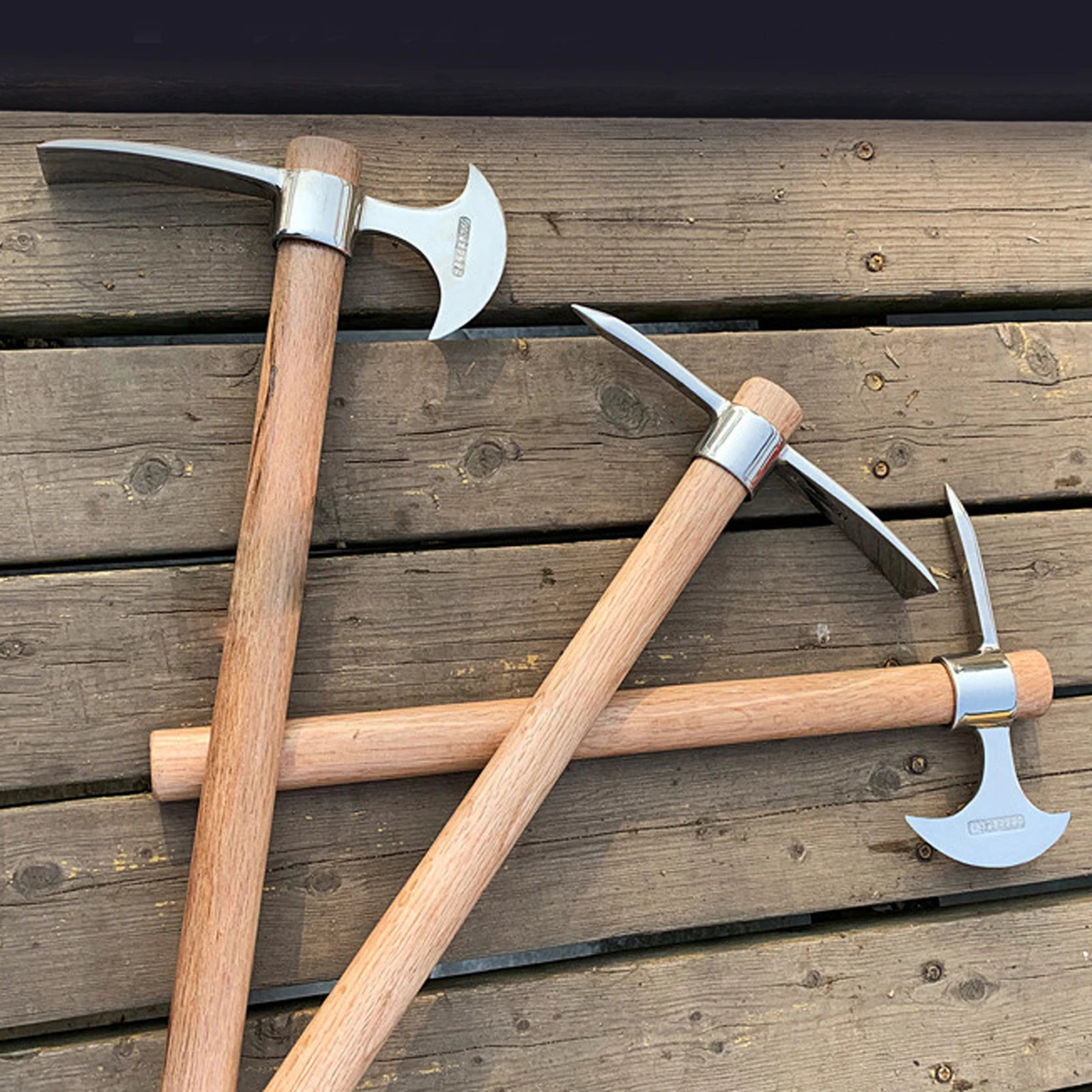 Pico de acero inoxidable, portátil, multiusos, resistente, de mano, para jardinería, para subir, deshierbe al aire libre, excavar, acampar