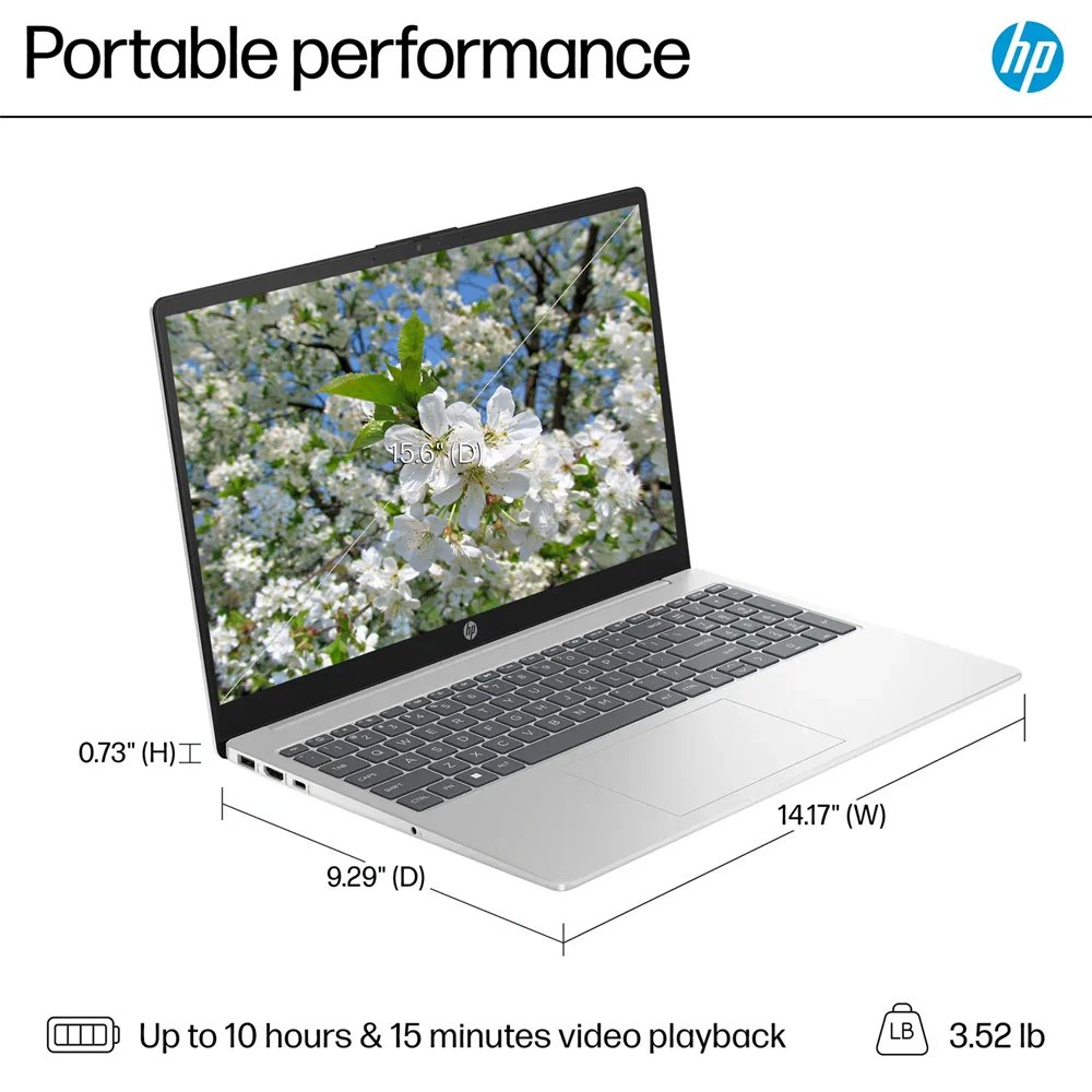 HP 2024 Business Laptop, 15.6" Touchscreen Laptop, Intel Core i3-1215U, 32GB RAM, 1TB SSD, Intel UHD Graphics, Silver