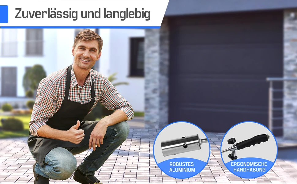 ZMC Unkrautbrenner 2,5 kW mit Piezo-Zündung, Abflammgerät & Unkrautvernichter bis 1400 °C, geeignet für Garten, Hof und Gehwege, inklusive 4x 227g Gaskartuschen für flexiblen Einsatz – Detail 4