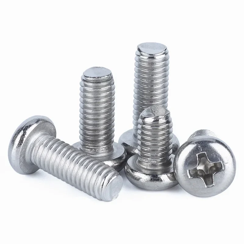100 sztuk Pm2/3 M2 M3 Iso7045 Din7985 Gb818 niklowane okrągłe z wgłębieniem krzyżowym łeb stożkowy Pm śruby wkręty Phillips — zdjęcie 2
