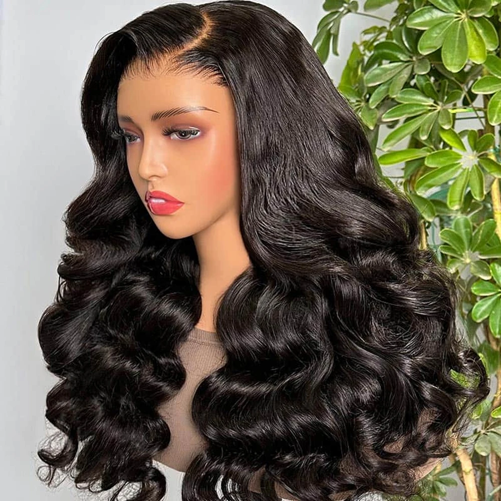13x4 13x6 HD Transparente Lace-Front-Perücken, natürliches schwarzes Echthaar, Body Wave, 200 % Dichte, vorgezupfte Lace-Front-Perücken für schwarze Frauen