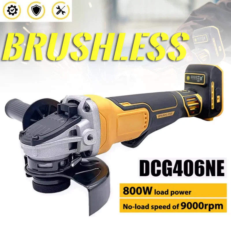 125mm Brushless Angle Grinder 12000RPM Polishing Cutting Machine 3 Speeds Cordless Electric Angle Grinder Power Tool