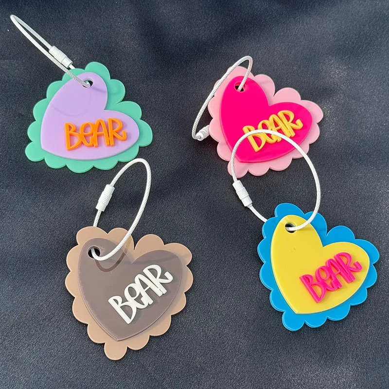 Custom Name Acrylic Keychain Personalized Double Love Name Keyring Valentine's Day Christmas Gift Decoration Pendant Keychain