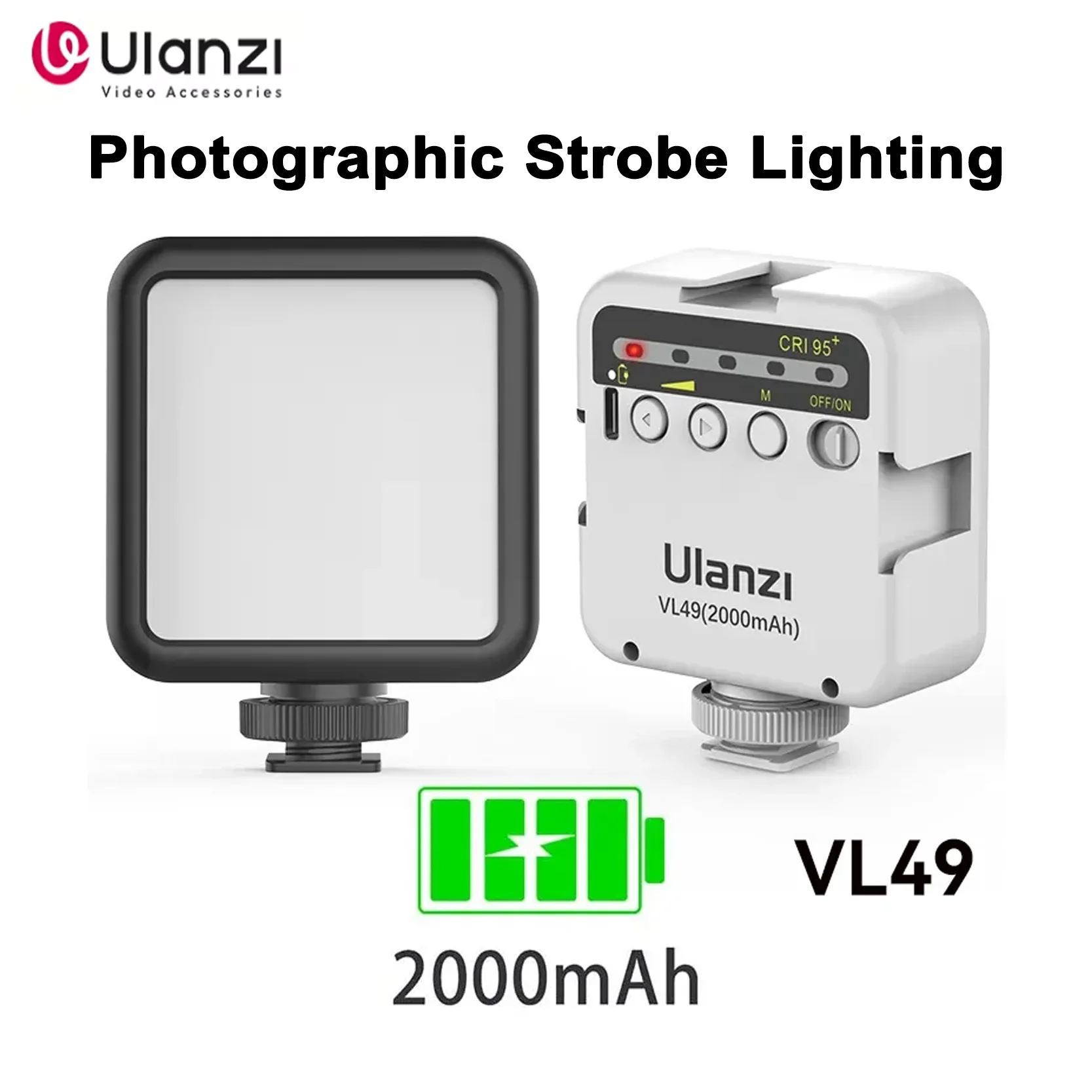 

Ulanzi VL49 6 Вт Компактный светодиодный заполняющий светильник для видеоблога, черный, 2000 мАч, 5500 К, регулируемая яркость, освещение камеры, видеомобильные лампы для селфи