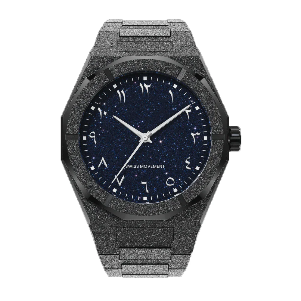 Orologio smerigliato con quadrante arabo a forma di stella in acciaio inossidabile resistente all'acqua da 5 ATM con logo PR