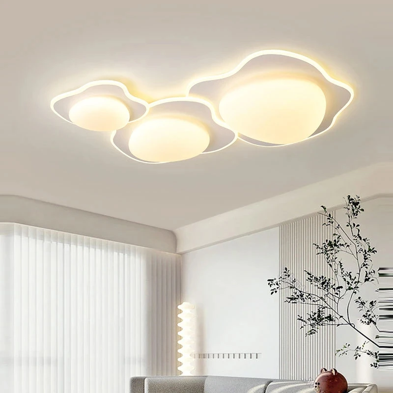 Plafonnier LED en Fer Blanc et Acrylique au Design Minimaliste Moderne, Luminaire de Plafond à Intensité Réglable, Idéal pour un Salon ou une Chambre à Coucher