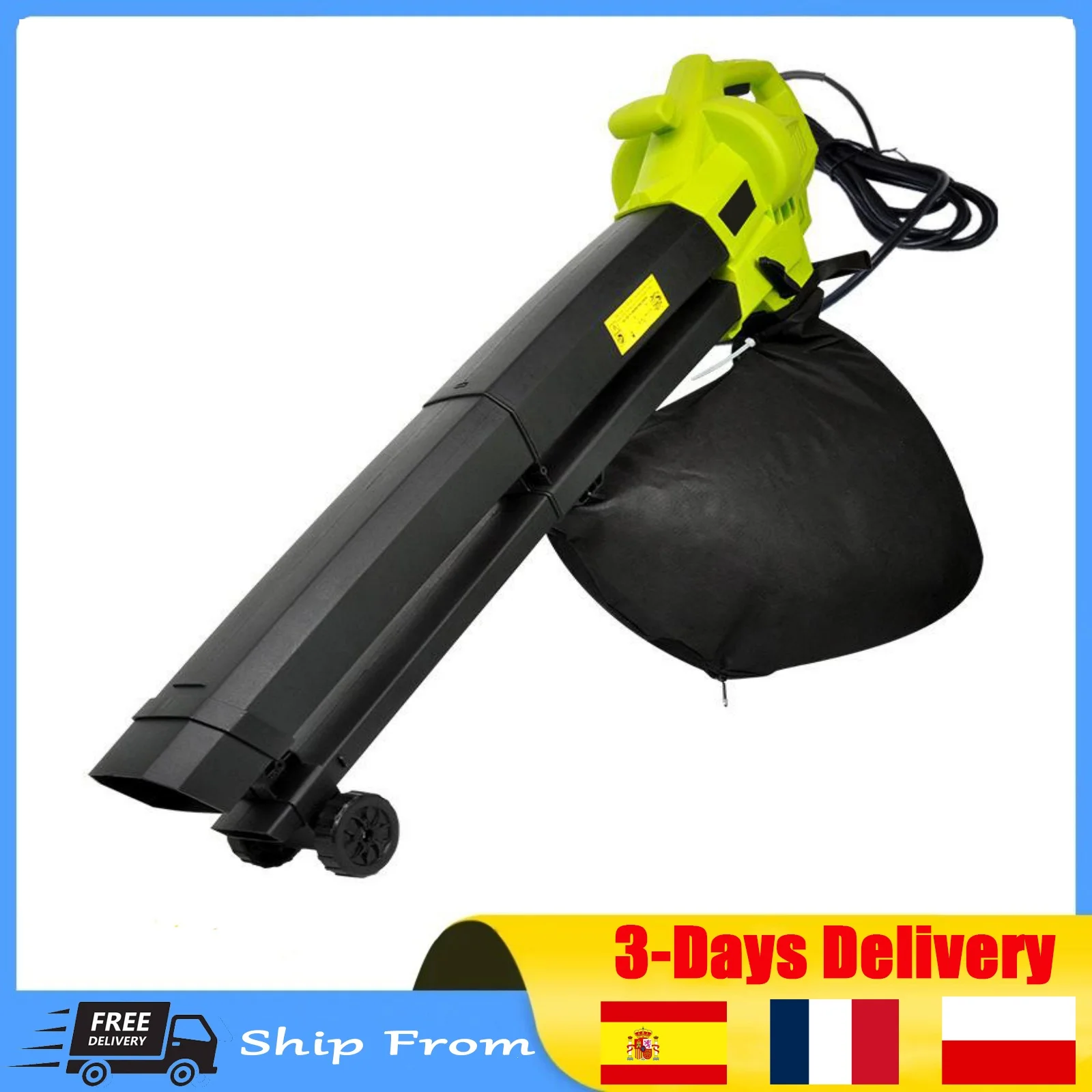 3000W Electric Blowing Cleaner 3 In 1 Vacuum Dust Collector/Blower Machine Garden Leaf Collecting Shredder Blowing Cleaner