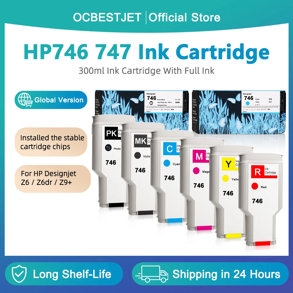 

For HP 746 747 Compatible Ink Cartridge For HP DesignJet Z6 & Z9+ Printer P2V78A P2V79A P2V80A P2V81A P2V82A P2V83A P2V84A