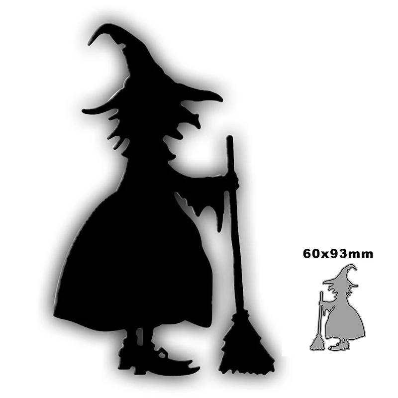 2022 New Halloween Witch Broom Metal Cutting Die For Paper-cut Technology And Business Card Printing Embossed Design Without Sta