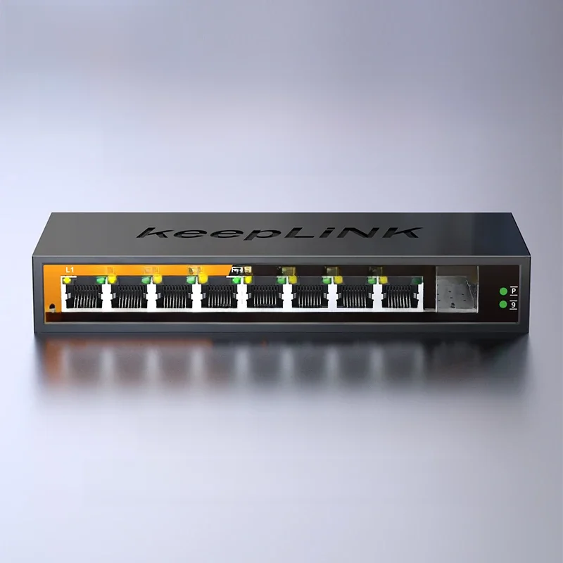 Kontrolowany przełącznik KeepLiNK 2,5 Gb z 8-portowym 2,5 Gb Ethernet i 1-portowym 10G SFP+ — 2