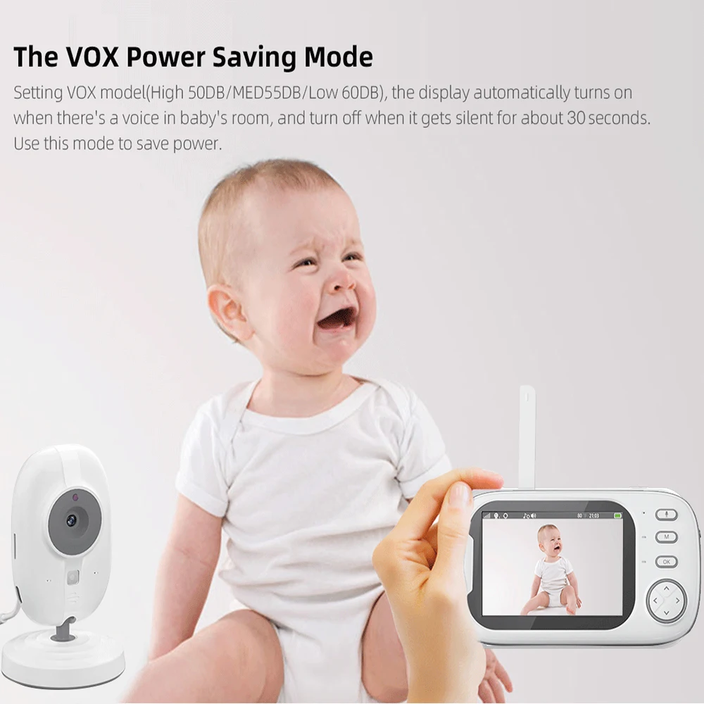 3.5 inch Video Baby Monitor with Camera Wireless Protection Smart Nanny Cam Temperature Electronic Babyphone Cry Babies Feeding