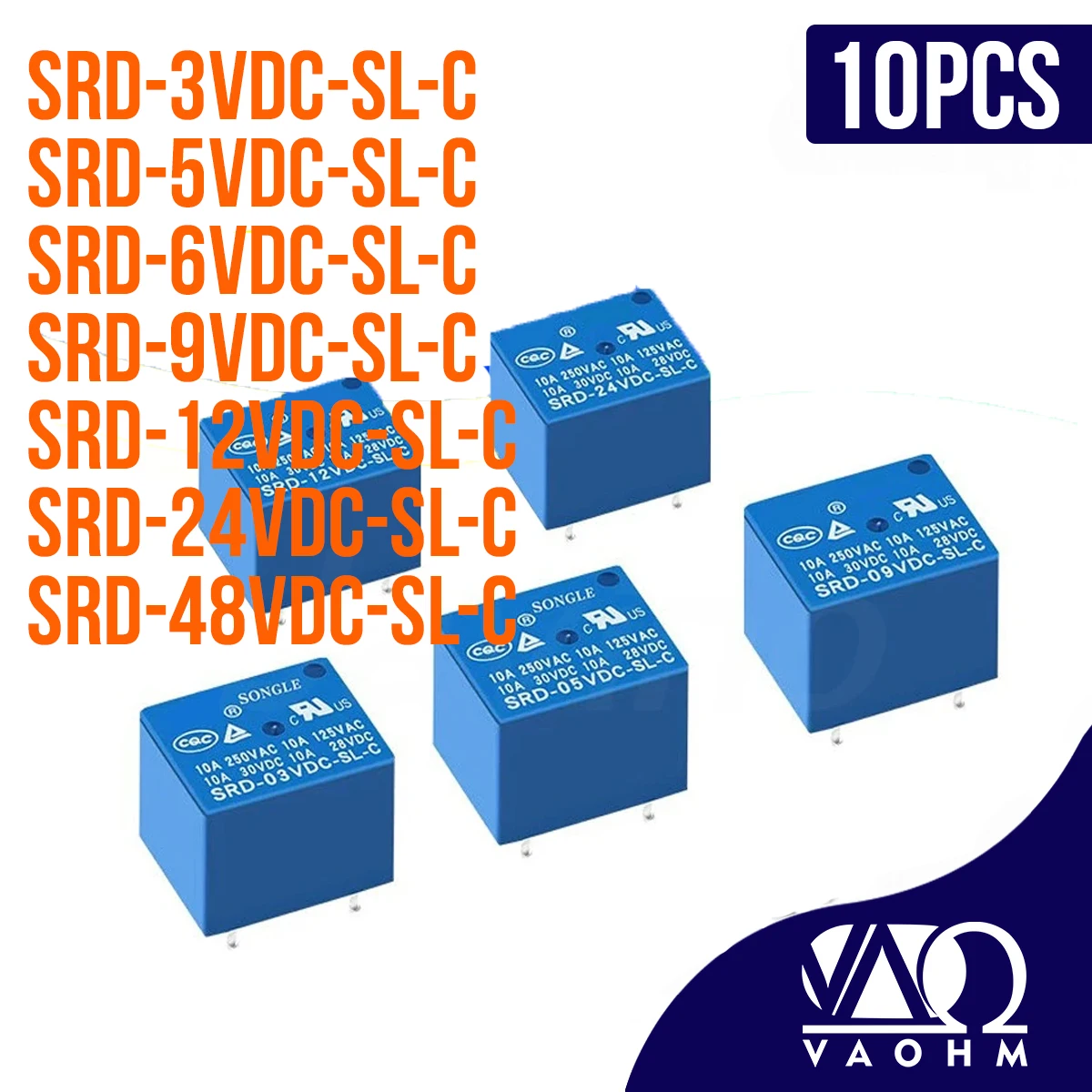 10Pcs Srd-3Vdc-Sl-C… - image