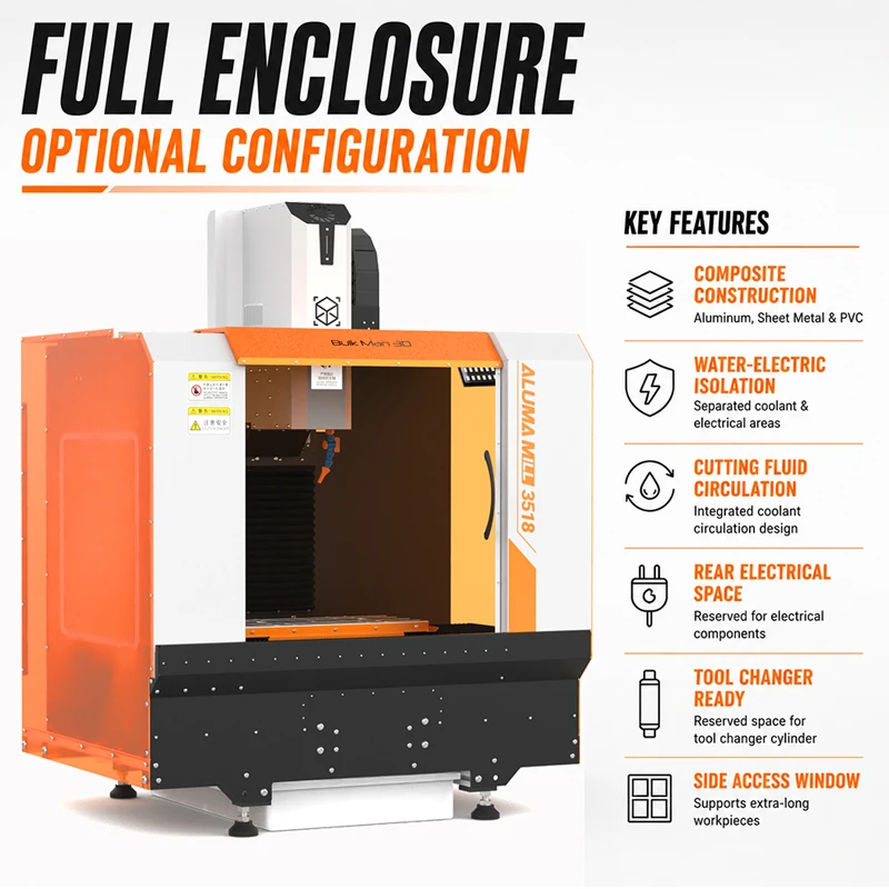 ALUMA MILL 3518 Metal CNC Milling Machine DDCS V4.1 Controller 2.2KW Spindle Ball Screw Linear Guide Aluminum Router - view 6