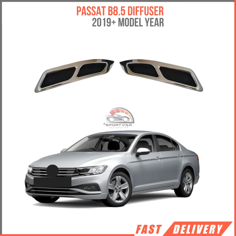 For VW Passat B8.5 Diffuser (2019 and After) Double View Diffuser Stainless Steel Chrome Styling Car Exterior Accessories Part