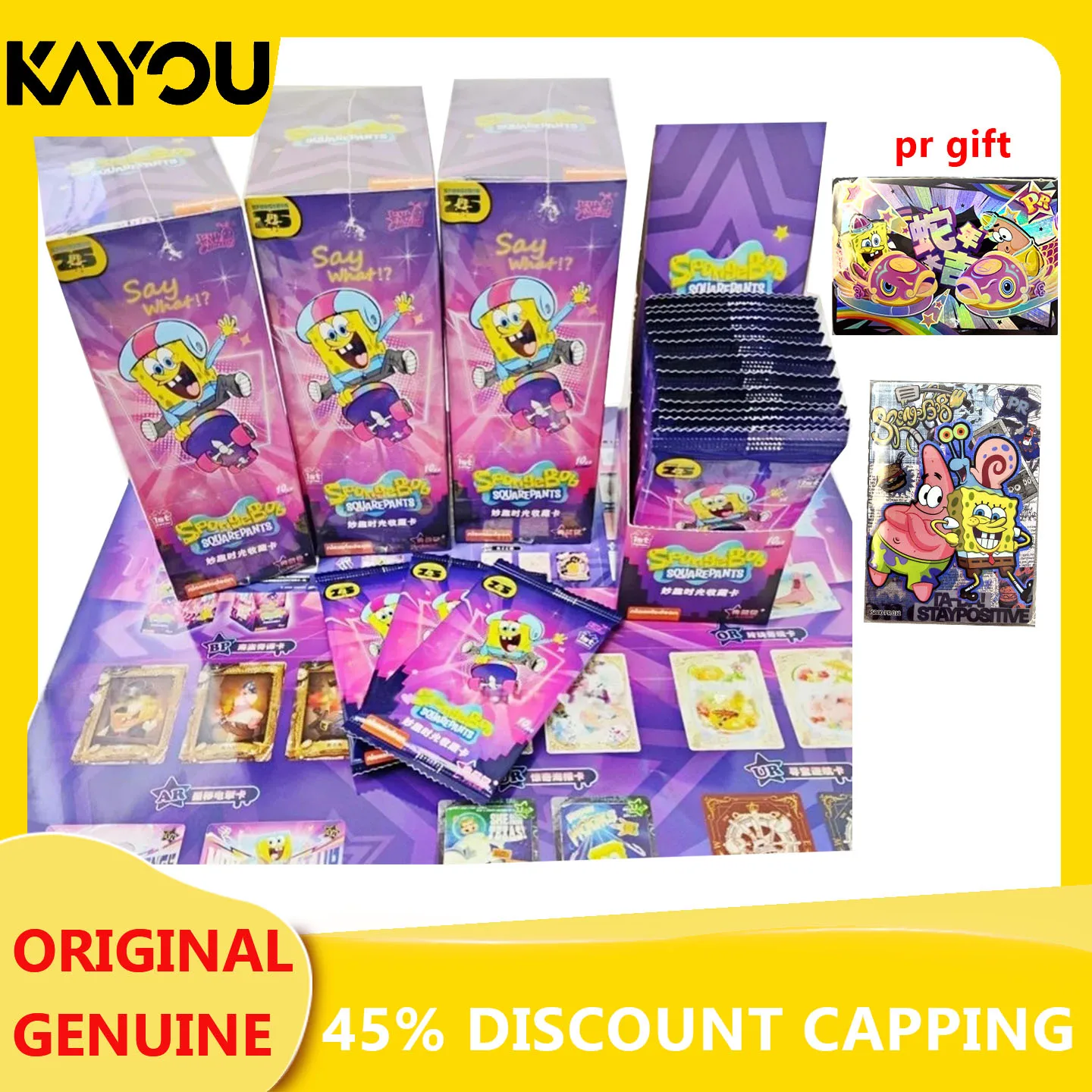 

Официальные коллекционные карточки KAYOU «Губка Боб Квадратные штаны»: Веселое время, Музыка мечты, Сладкий дебют. Аниме-атрибутика, коллекционные карточки для детей.