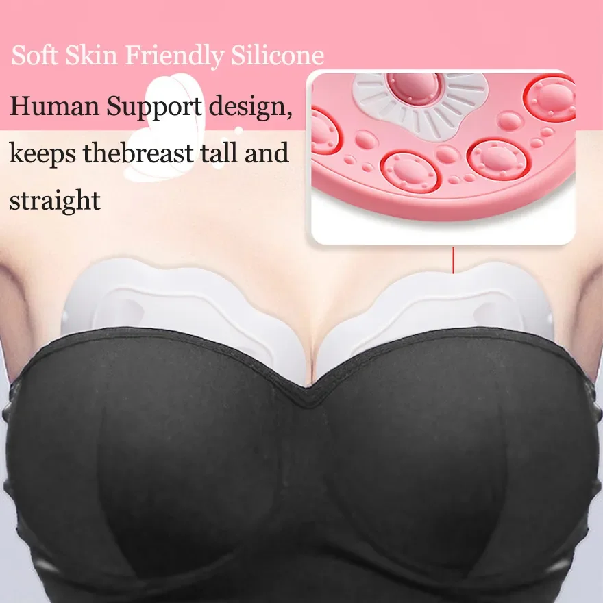 Electric Breast Massage Pads With Hot Compress Wireless Vibration Chest Massager Breast Enhancement Instrument Massage Therapy view 4