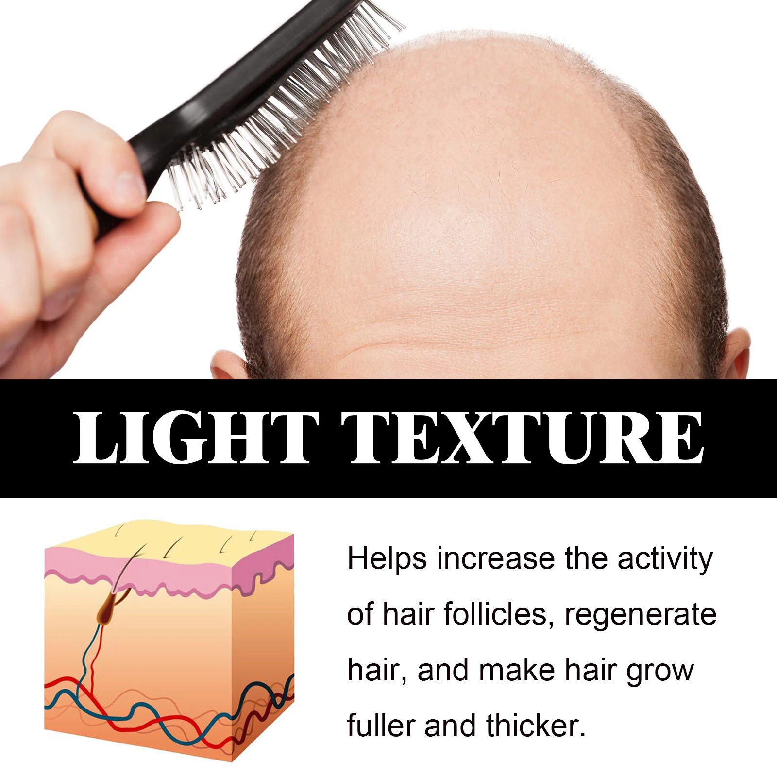 Hoegoa 100 مللي رذاذ نمو الشعر للرجال تغذي جذور الشعر مكافحة الصلع تدليك تقليل التجعد سبليت ينتهي رذاذ العناية بالشعر الكثيف #5