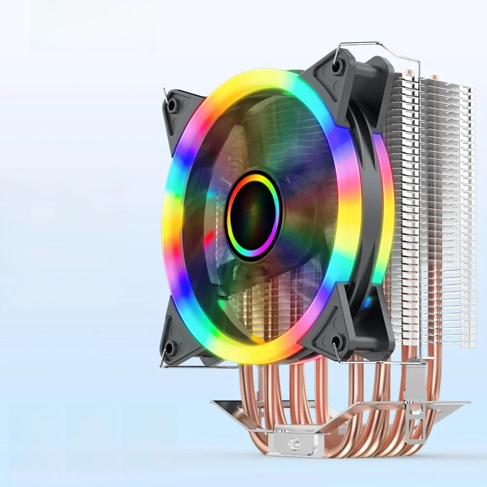 JEYI RGB CPU Cooler 4/6 Heat Pipes Air Tower Radiator PC 12cm PWM Fan for Intel 1700 1200 1150 1155 1156 1366 2011 AM5 AM4 AM3