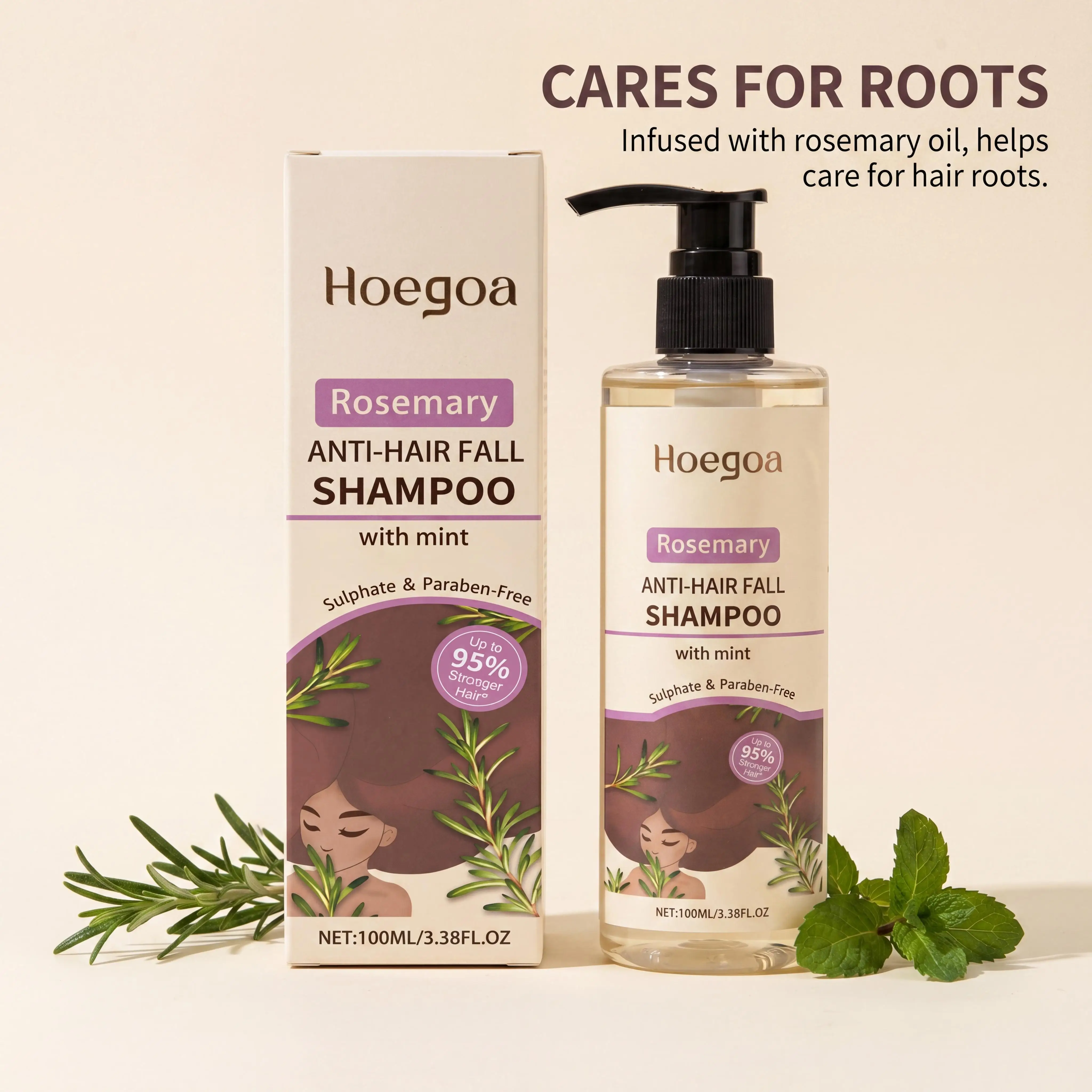 Rosemary Shampoo Coconut Oil Deep Cleansing Nourish Roots Thinning Hair Boost Softness Shine Reduce Shedding Fresh Scalp Care Shampoo