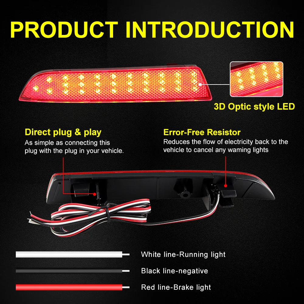 2PCS LED Rear Bumper Brake Lights Canbus For Mercedes-Benz W447 Vito Tourer V-Class 2014-2019 Red/Smoked Lens Tail Stop Lamps - view 4