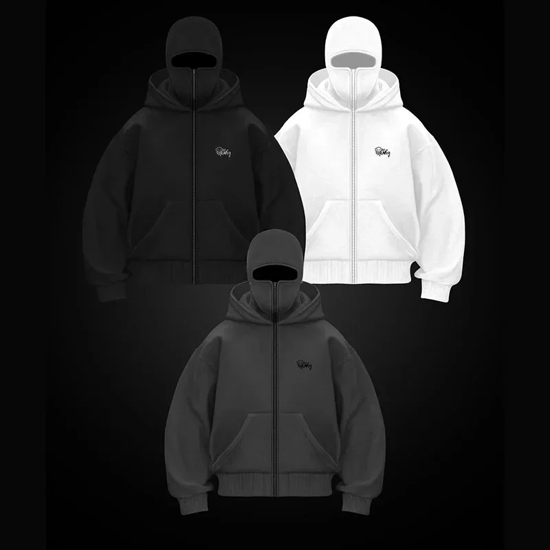 2025 neue Hoodie Herren Lose Mit Kapuze Zipper Jacke Gothic Star Mode Punk Y2k Hip Hop Harajuku Kleidung Männer Sweatshirts Übergroßen