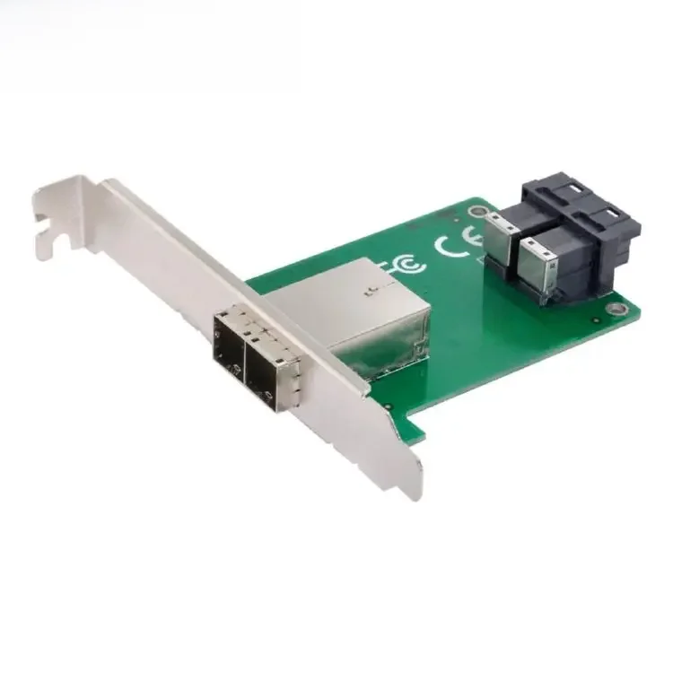 Chenyang podwójne porty Mini SAS HD SFF-8644 do wewnętrznych SAS HD SFF-8643 płytka obwodów drukowanych Adapter żeński z niski profil wspornik — zdjęcie produktu 7