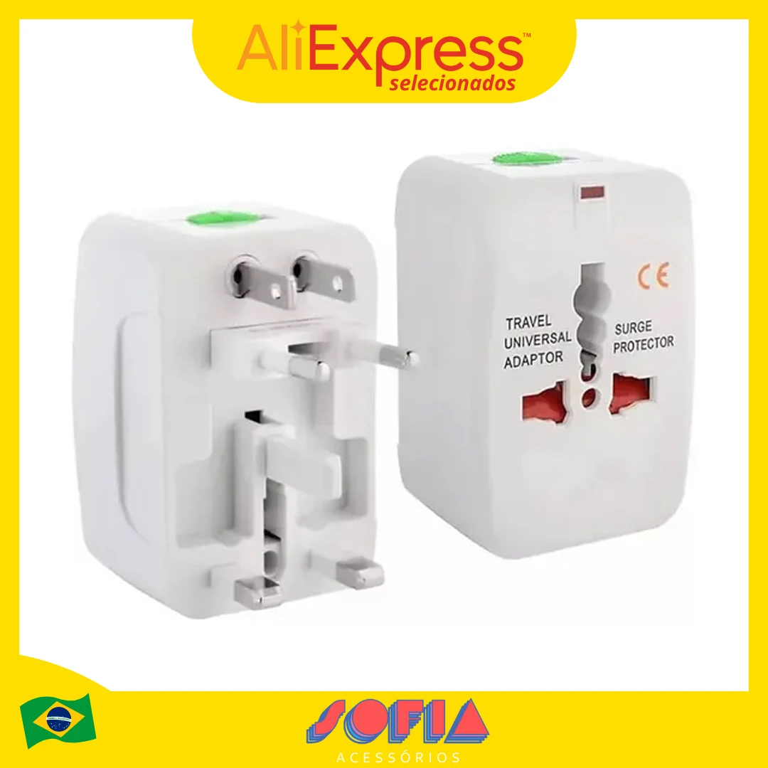 Universal Bivolt Travel Adapter Compatible with Europe Asia USA London Sockets Ideal for Travel and Practical Exchanges